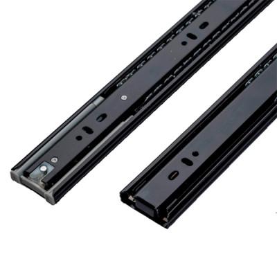 12" Steel 3 Part Black Drawer Channel / Slider