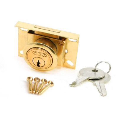 Parrot Brass Drawer Lock Gold