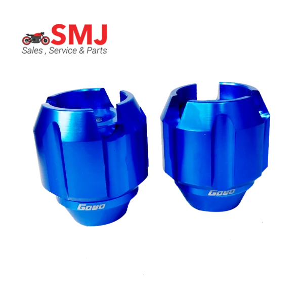 Goya Branded Alloy Gutli Aluminum Motorcycle Front Slider Protection Cap – Blue Color
